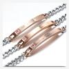 His Queen, Her King Stainless Steel Couple Bracelet with Diamond Inlay