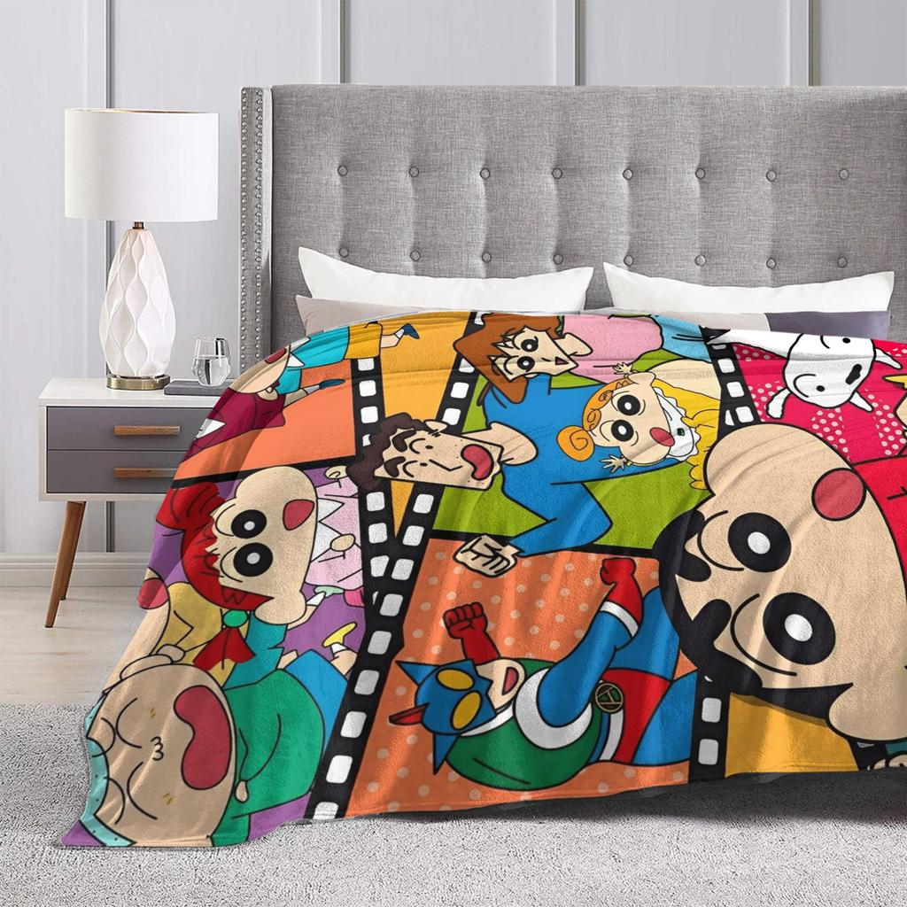 Crayon Shin-chans Cartoon Anime Blanket Warm Cozy Fluffy Throw Blankets for Couch 50x60 Inch Multiple Sizes Rug Piece