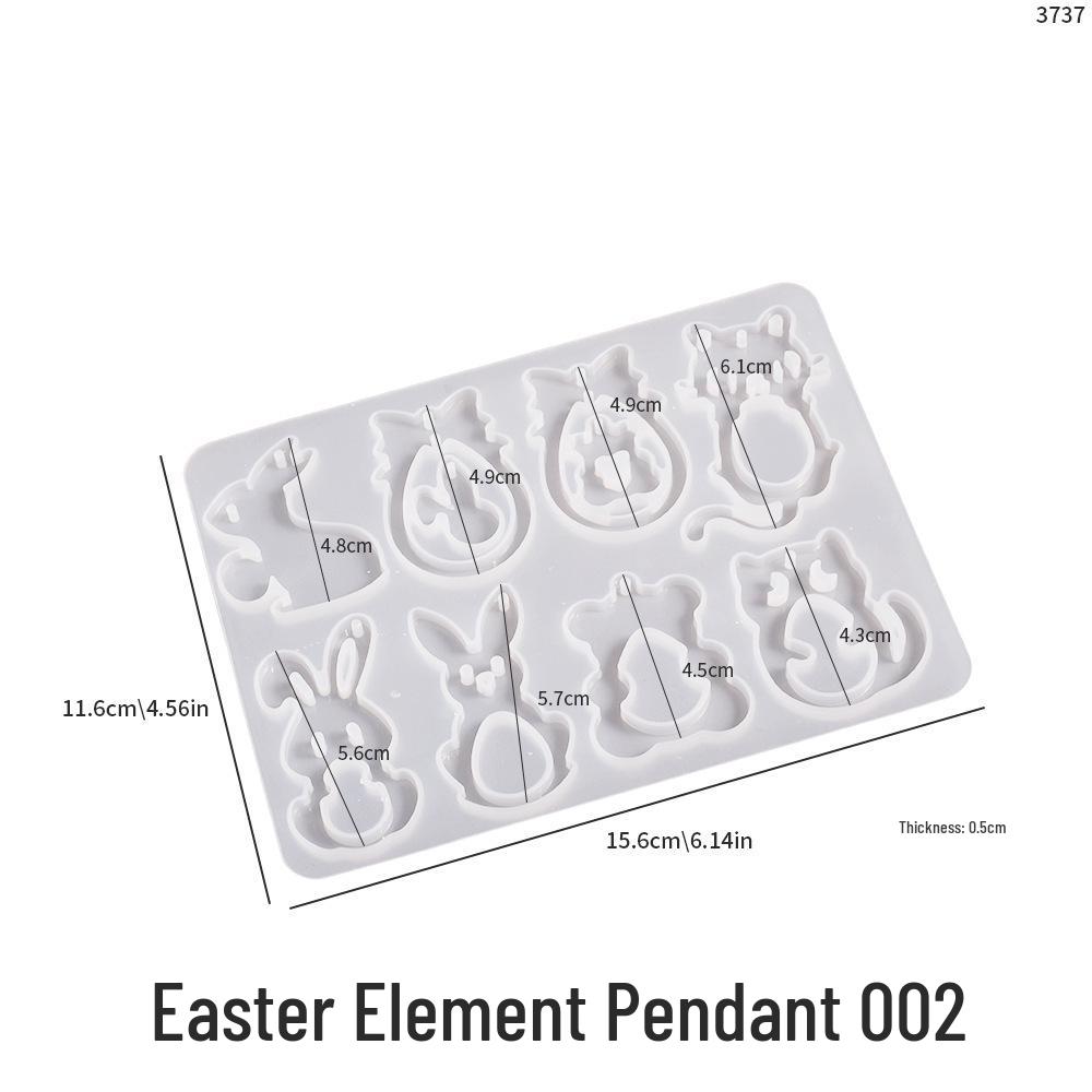 Easter Resin Animal Earrings Mold: Egg, Rabbit, Chick, Cat Pendant