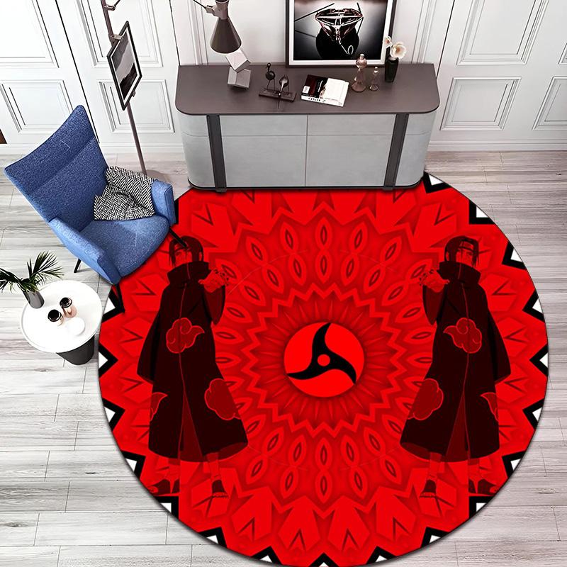 Berühmter Cartoon NARUTO Protagonist Uzumaki Naruto runder Teppich weiche Heimdekoration rutschfeste Fußmatte Outdoor Picknickmatte Teppich M6