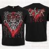 Czarny T-shirt Slayer World Painted Blood 2009 Thrash Metal Heavy Metal Koszulki Topy Unisex Bawełna Krótki Rękaw High Street