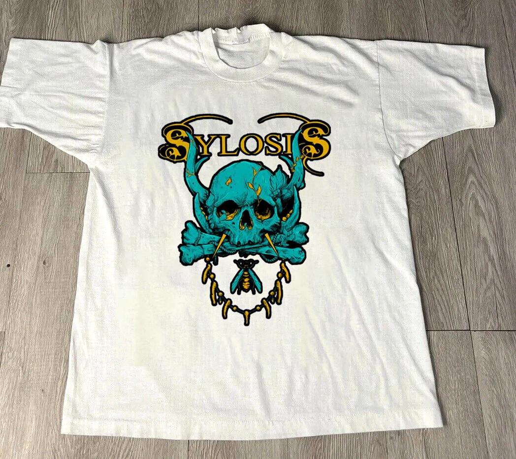 Collection Sylosis Band Skull Art White Colour Concert Shirt CL691 S