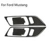1Set Carbon Fiber Look Interior Door Handle Cover Trim For Ford Mustang 2015-21
