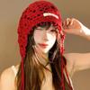 Pearls Crochet Tassels Cap Handmade Weave Basin Hats Cute Knitted Beanies Caps  Outdoor