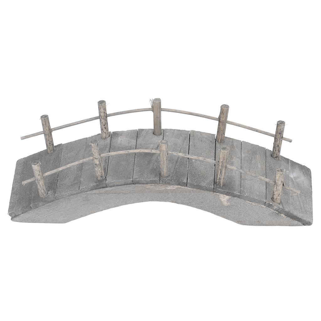 Mini Holzbogenbrücke 1:12 Puppenhaus Bogenbrücke Miniatur Landschaftsgestaltungsornamente mit Geländern