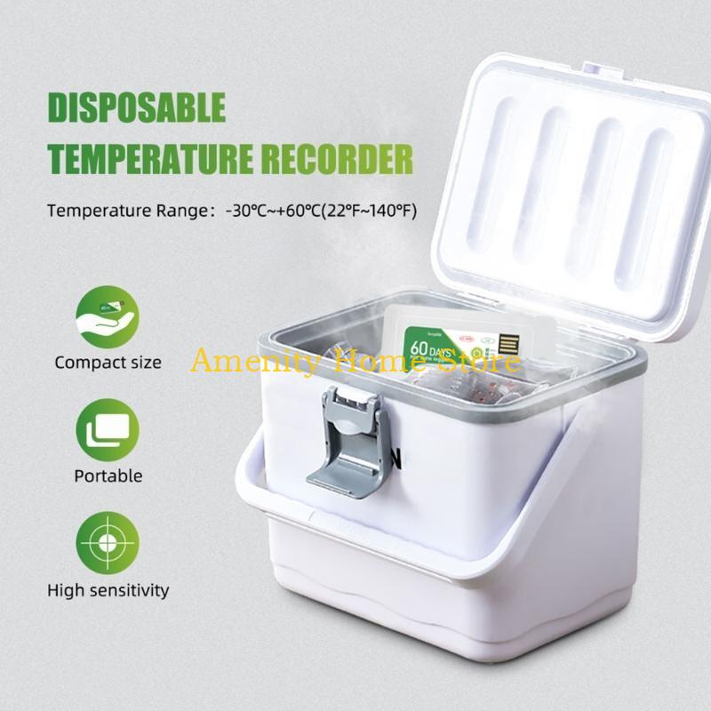 F26C Easy to Use Disposable USB Temperature Temperatures Logger 60 Days Recording for Cold Chain Transport & Freezer Storage