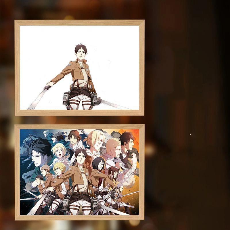 Hot INS Anime Attack On Titan LED Night Light Colorful USB Plug In Three Color Lighting Surprise Desk Lamp Christmas Gift Toy