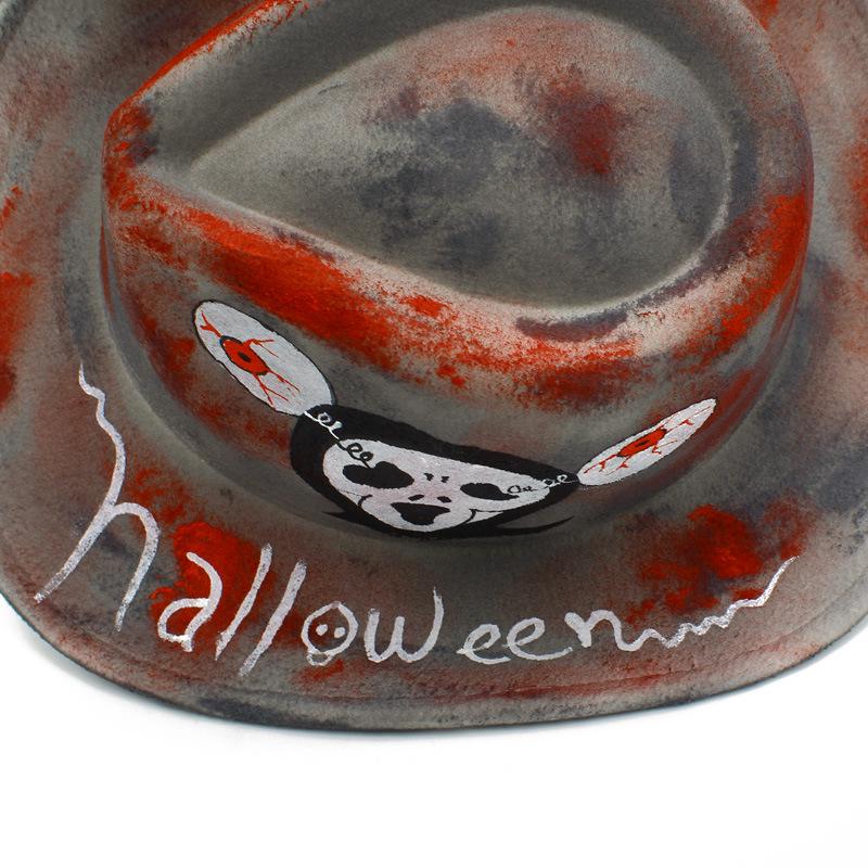 Colorful Skull Pattern Cowboy Hat for Halloween & Christmas Masquerade
