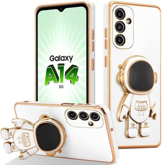 Protective Case - BOOLING - for Samsung Galaxy A14 4G-5G - 3D Space Man Design - Stand - White