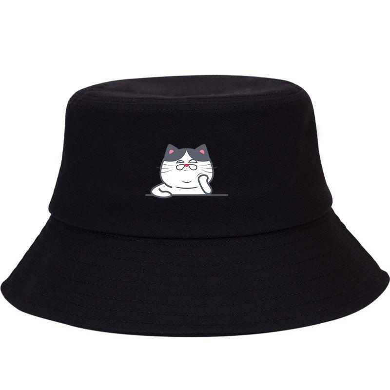 Adjustable Bucket Hats with Cute Cat Fashion Style for Sun Protection Trendy and Simple Suitable for Outdoor Camping Unisex