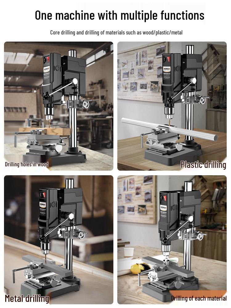 220V High-Power Industrial Drill Press: Precision Bench Drill & Multifunctional Milling Machine