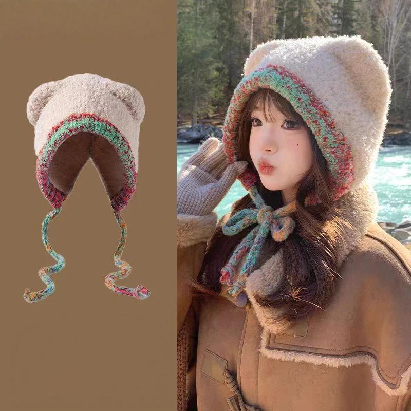 Fashion Outdoor Woman Cute Cat Ear Knit Hat