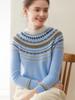 2025 Women's Half-High Collar Cashmere Fair Isle Jacquard Sweater - Versatile Base Layer Knitwear