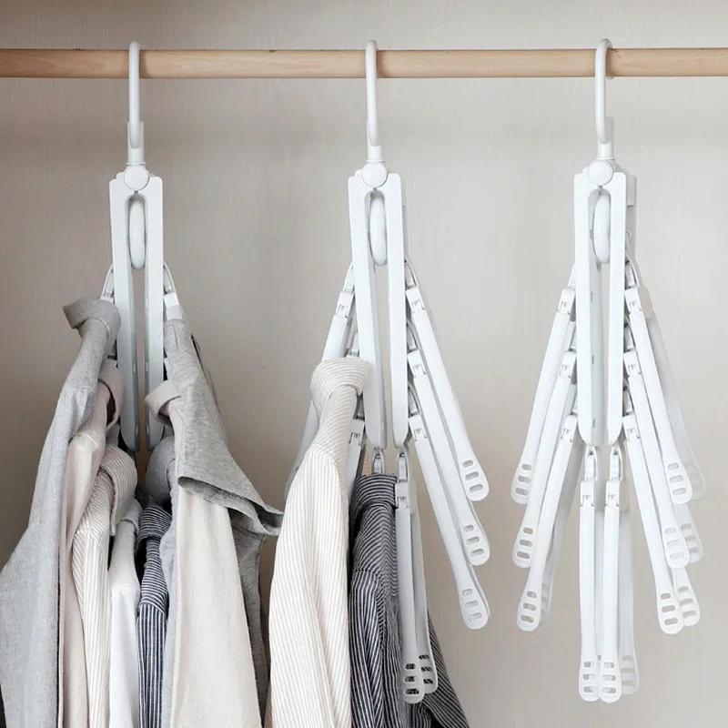 Space-Saving Foldable Hanger, Travel Drying Rack Multi-Functional Closet Organizer for Shirts, Pants, Wardrobe Storage New