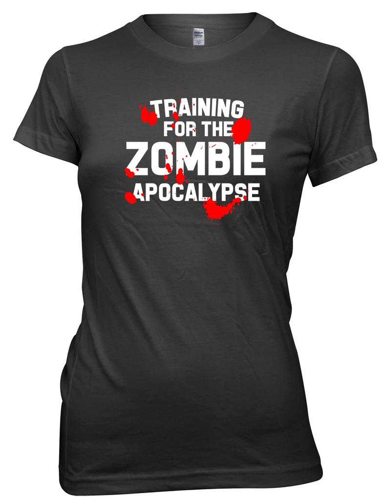 Training For The Zombie Apocolypse Funny Womens Ladies T-Shirt