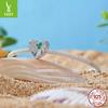 Double-Sided Summer Beach Beaded S925 Silver Diy Bracelet Beads Ocean Wind Coconut Tree Jewelry Accessories