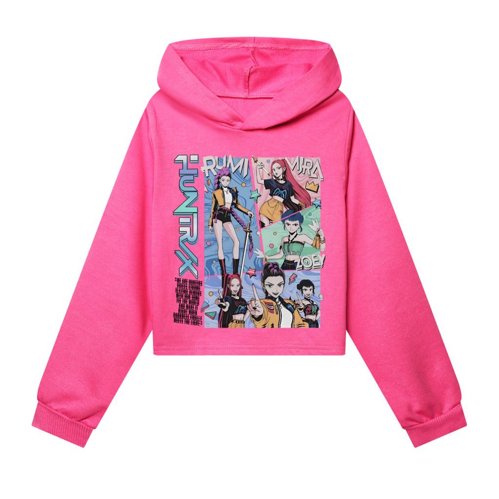 

4887 Kids Girls POP Singer Rumi Mira Zoey Printed Casual Long Sleeves Hoodies Sweatshirt Top 170cm рожевий червоний колір