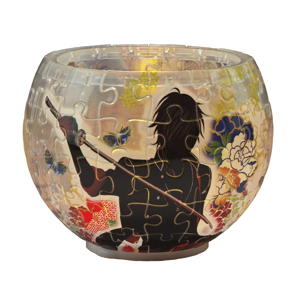 Yanoman 80-Piece Jigsaw Puzzle, Lampshade Puzzle, Touken Ranbu Okurikara (10x14.7cm), 2201-43, with Piece Request Postcard and Dedicated LED Stand