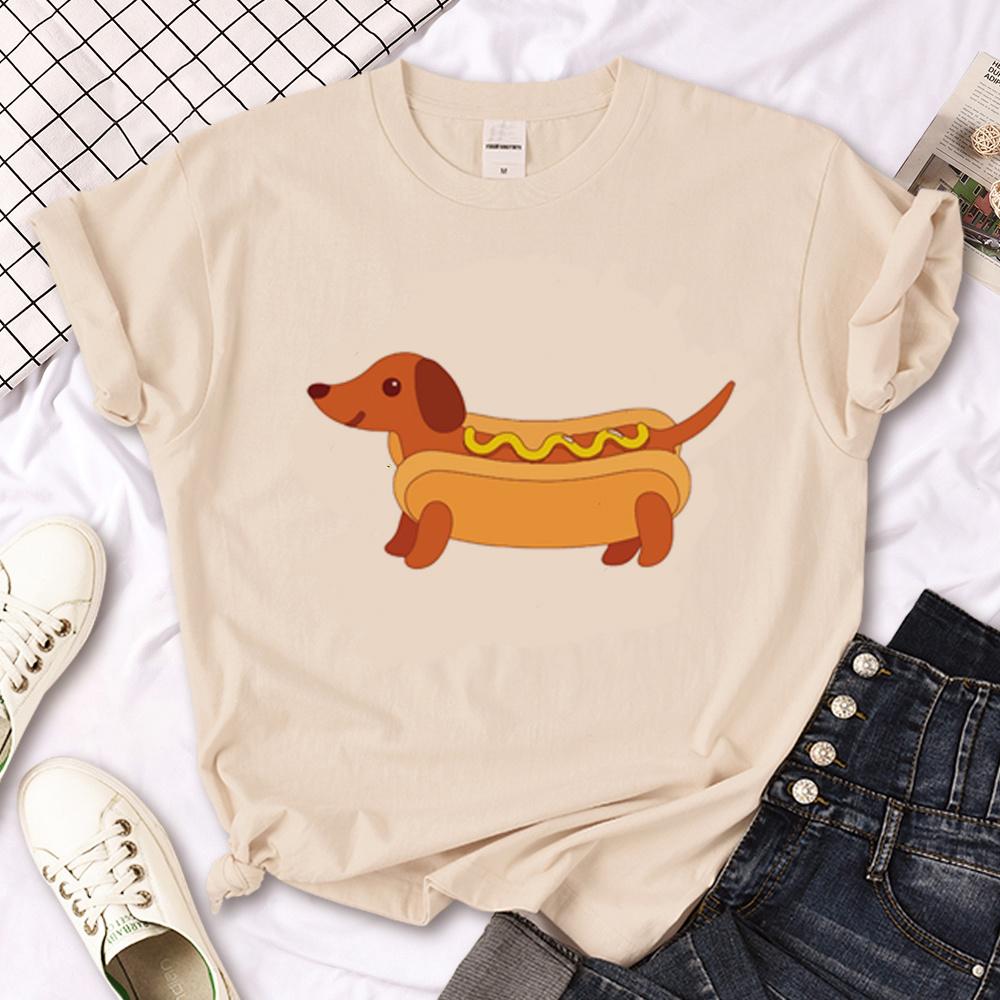 Dachshund Top Women Streetwear Summer Funny Tshirt Girl Graphic Clothes