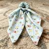 Women Hair Tie Floral Print Long Ribbon Chiffon Fabric Hair Rope Bun Half-Tied Hairstyles Ponytail Holder Hair Accessory