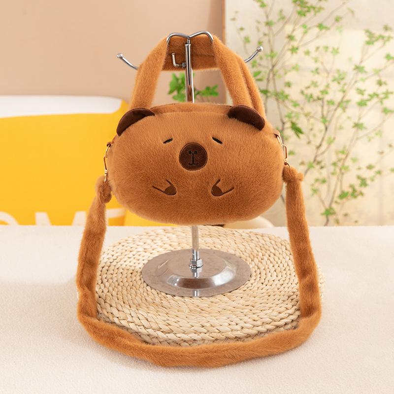 Capybara Plush Backpack Kawaii Fashion Plushie Doll Fur Pendant Children's Shoulder Bag Mini Knapsack Bags Gifts for Girlfriend
