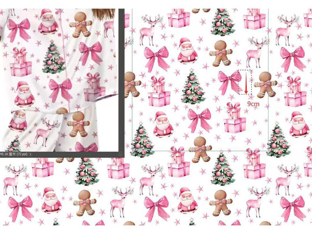 2025 Grenzüberschreitender Weihnachts-Pyjama: Druck Umlegekragen Kurzarm Shorts Hausanzug Set.