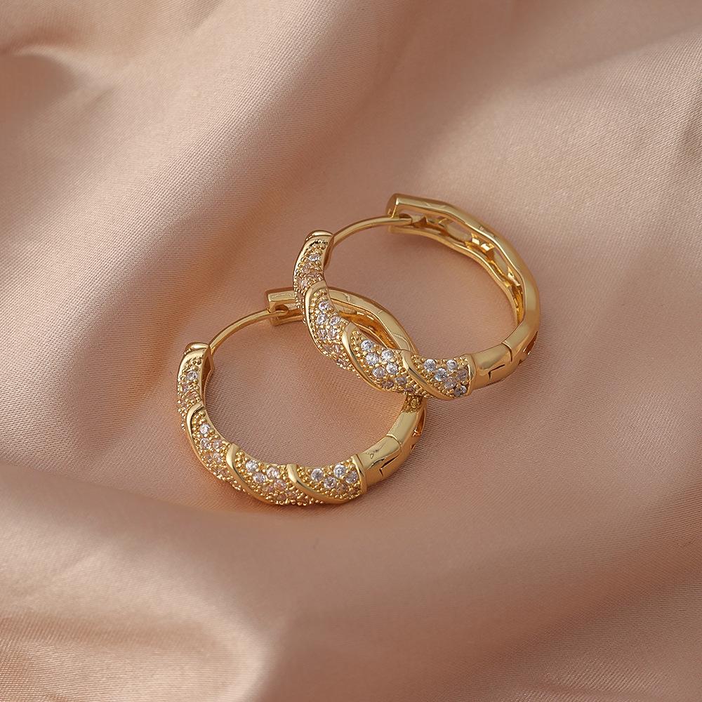 Elegant 925 Silver Needle Earrings: Versatile French Hoops in Copper with Multiple Styles for a Sophisticated Look