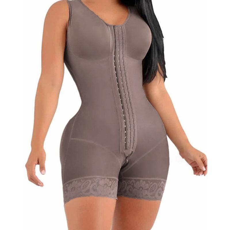 Fajas Colombianas Moldeadoras Postpartums Shapewear Women Tummy Controls Butt Lifters Body Shaper with Zipper Crotch