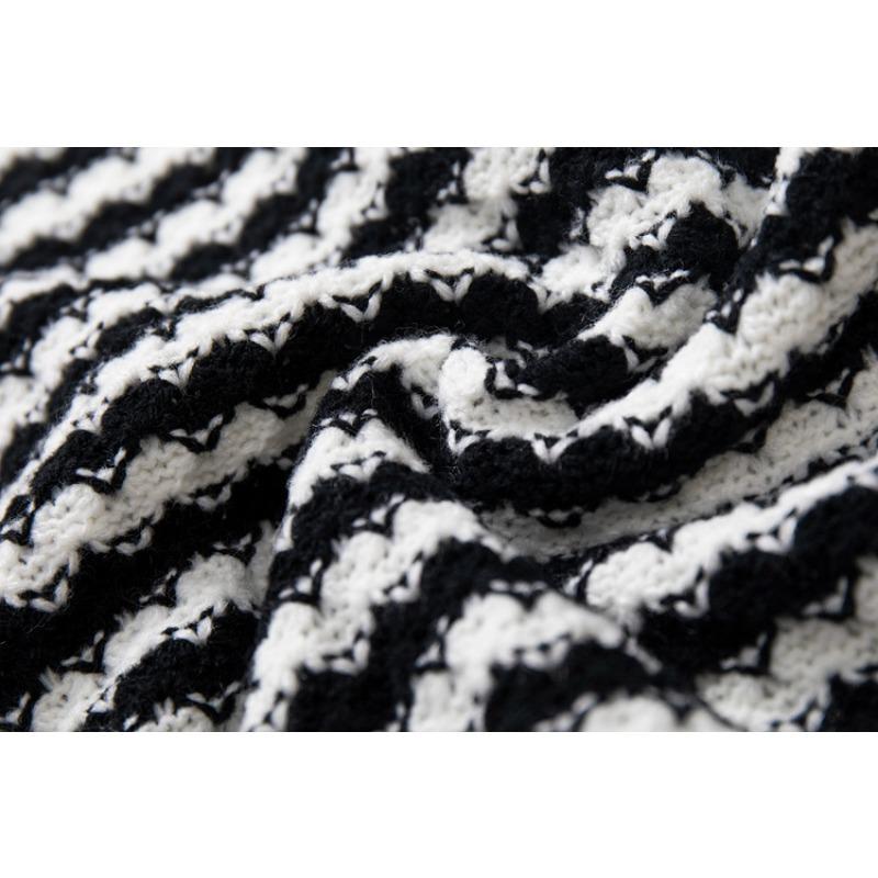 Spring and Autumn Women's Waistcoat Striped Knit Cardigan Sweater Vest