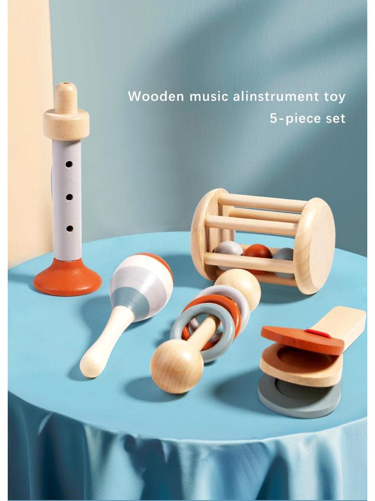 Orff Baby Wooden Hand Rattle - Infant Soothing Crib Toy for Early Education