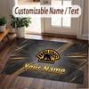 Custom Rug Boston Bruins Pattern Print Name Text Soft Non‑Slip Floor Carpet for Home Indoor Decoration