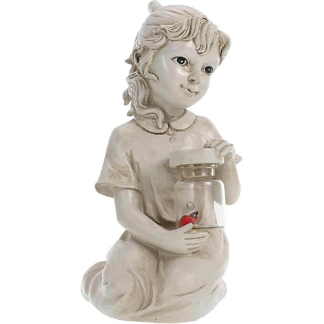 

Yardwe Солнечный свет Скульптура Уличные фонари Фонарь Декор Светлячки Солнечные огни Уличная садовая скульптура Фигурки Милый мальчик Статуя Украшение 9x9x18.5cm светло-серый