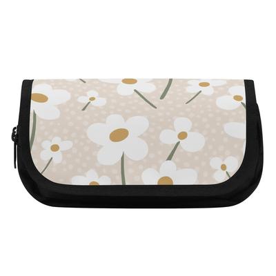 Pen Case Spacious Storage 300D Polyester Double Zipper with Dual Storage for Pens Ruler Scissors and Earphones for Boys Girls