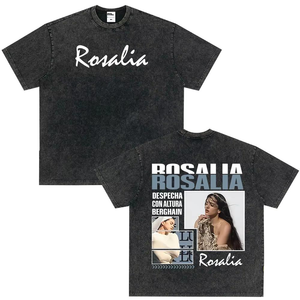 Vintage Gewaschenes Singer Rosala LUX Album Grafik T-Shirt Herren Damen Mode Kleidung T-Shirt Lässig Hiphop Übergroße T-Shirts