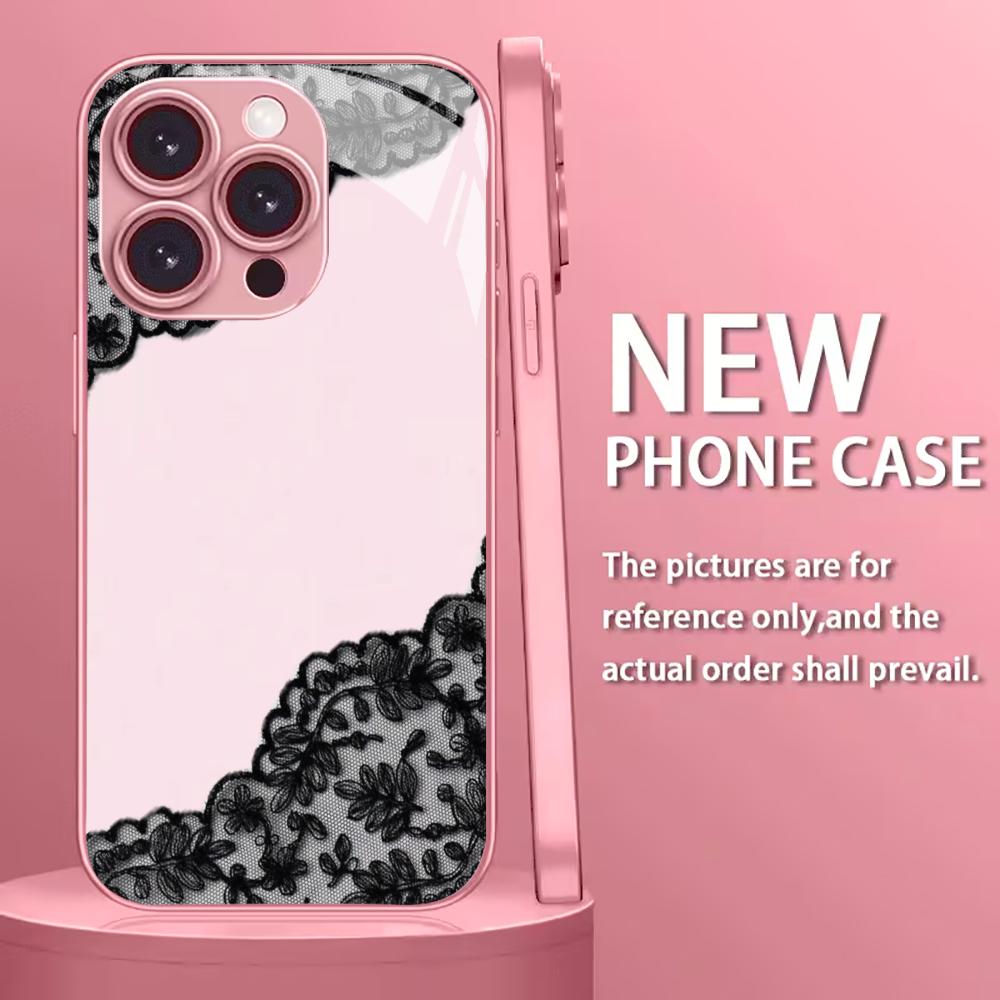 Trendy Pink Clear with Black Phone Case Mobile Phones for Iphone 17 Pro Max Cover Glass for iPhone 17 16 15 14 13 12 Pm Pro Plus