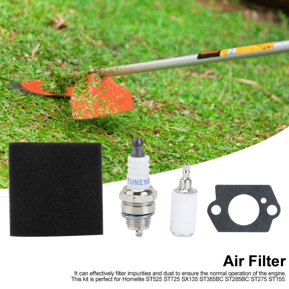 Lawn Trimmer Air Filter Spark Plug Kit Fit for Homelite ST285BC ST275 ST155 String Trimmer