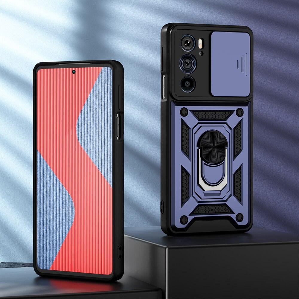 KEYSION Capa à prova de choque para Motorola Edge 30 Pro 20 Lite 20 Fusion S30 Push Pull Camera Protection Phone Cover para MOTO G200
