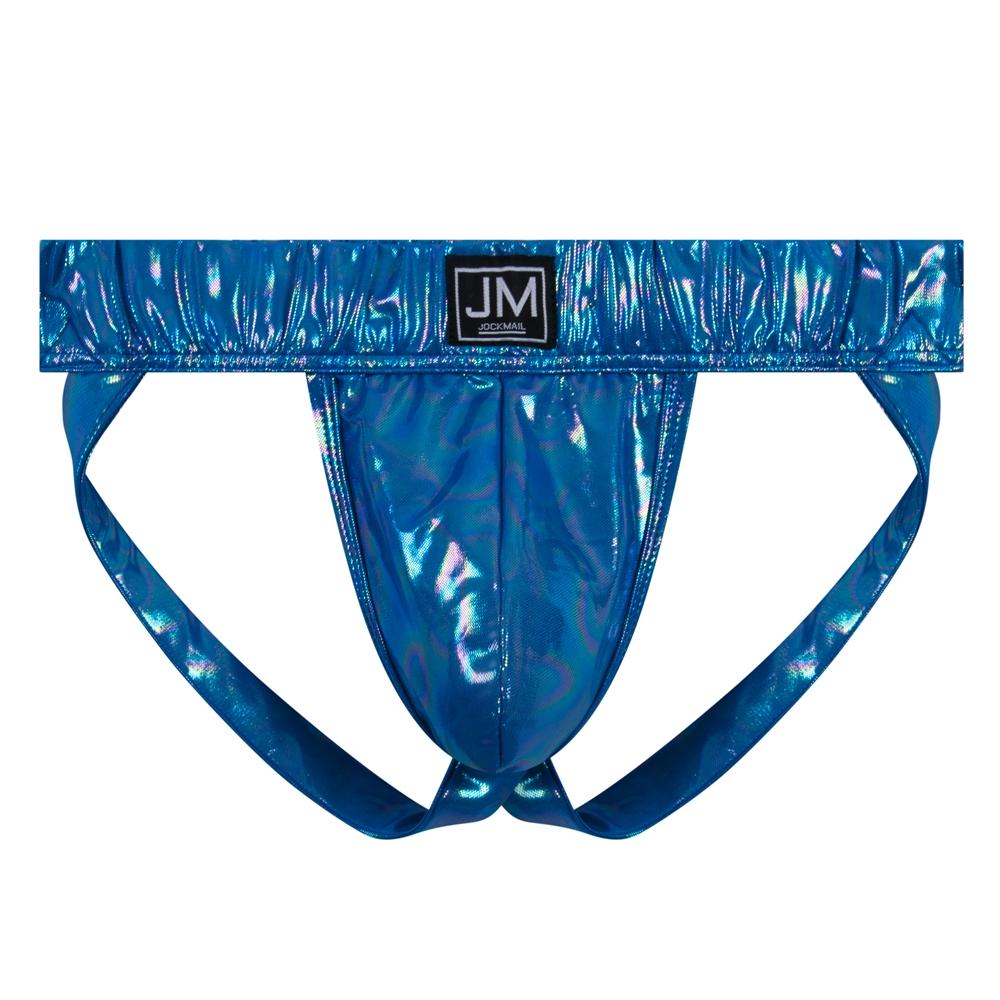Jockstraps JOCKMAIL Fashion Low Waist Sexy Men's Underwear Gradient Colored Faux Leather Material Fabric Underpants