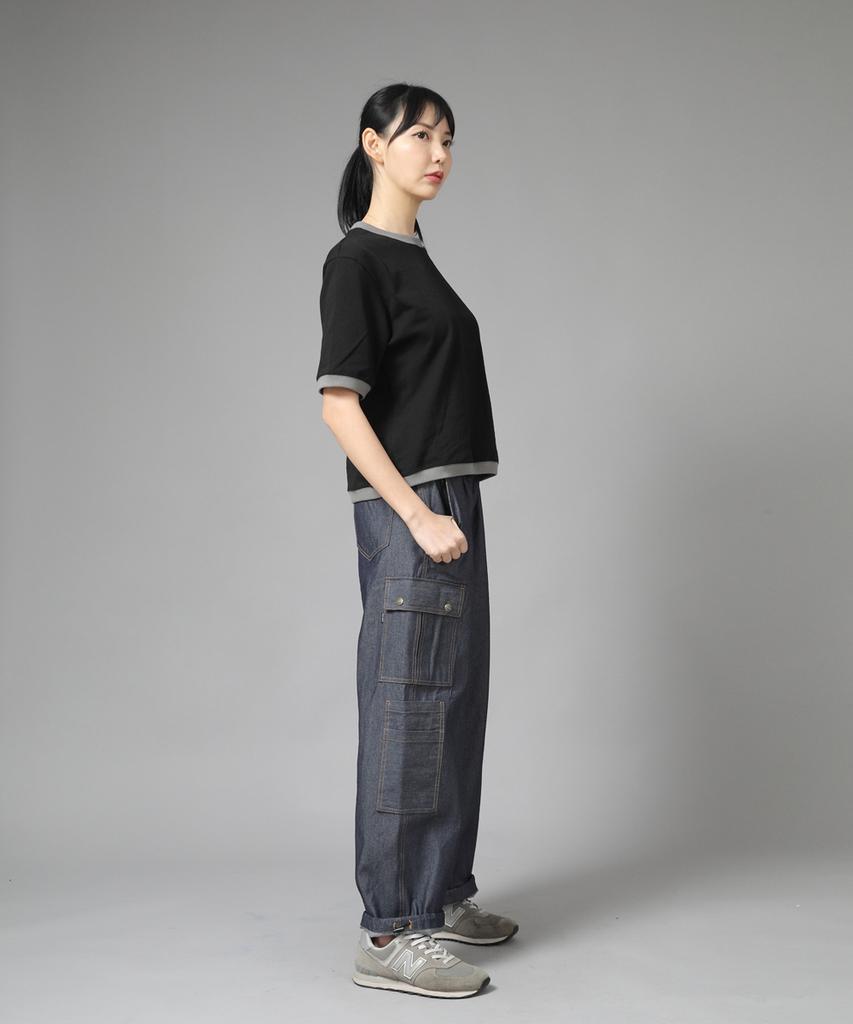 Seinteukeulu Double Cargo String Jogger Pants Dcj-338 Denim Light Indigo