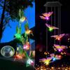 LED Solar Wind Chime Kristallkula Hummingbird Wind Chime Ljusfärg Ändring Vattentät hängande Solar Light För Hemträdgård
