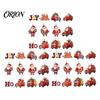Festive Home Accents 12/24/36Pcs Christmas Wooden Ornaments, Santa Claus Red Truck Hanging Decorations with Rope, Reusable Seasonal Decor Xmas