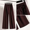 Dimanaf 2025 Plus Size Long Pants Women Elastic Loose High Waist Vintage Solid Cotton Loose Casual Female Basic Trousers Harem Pants Wide Leg Pants