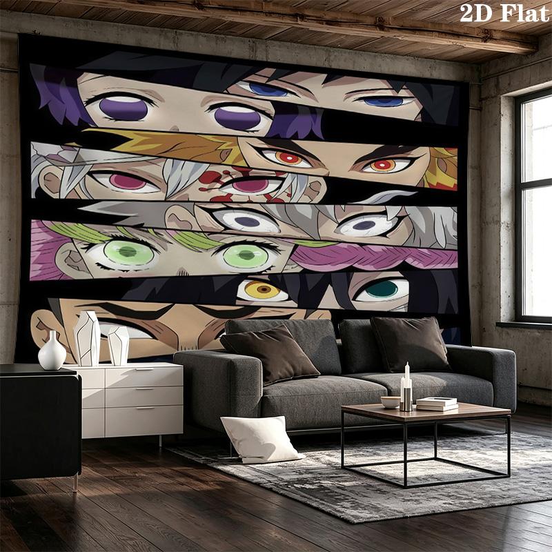 Demon Slayer Wall Tapestry Aesthetic Wall Hanging Printed Fabric Blanket Decorative Tapestries For Bedroom Living Room Home Decor