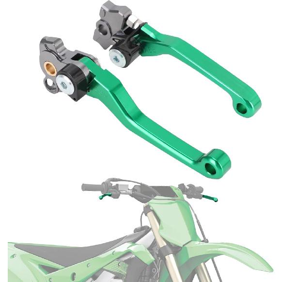 

Motorcycle Brake Clutch Lever Pivot Levers Set Adjustable CNC for KX 250 450 KX250 21-23 KX450 19-23 KX250X KX450X 21-23 Dirt Bike Green