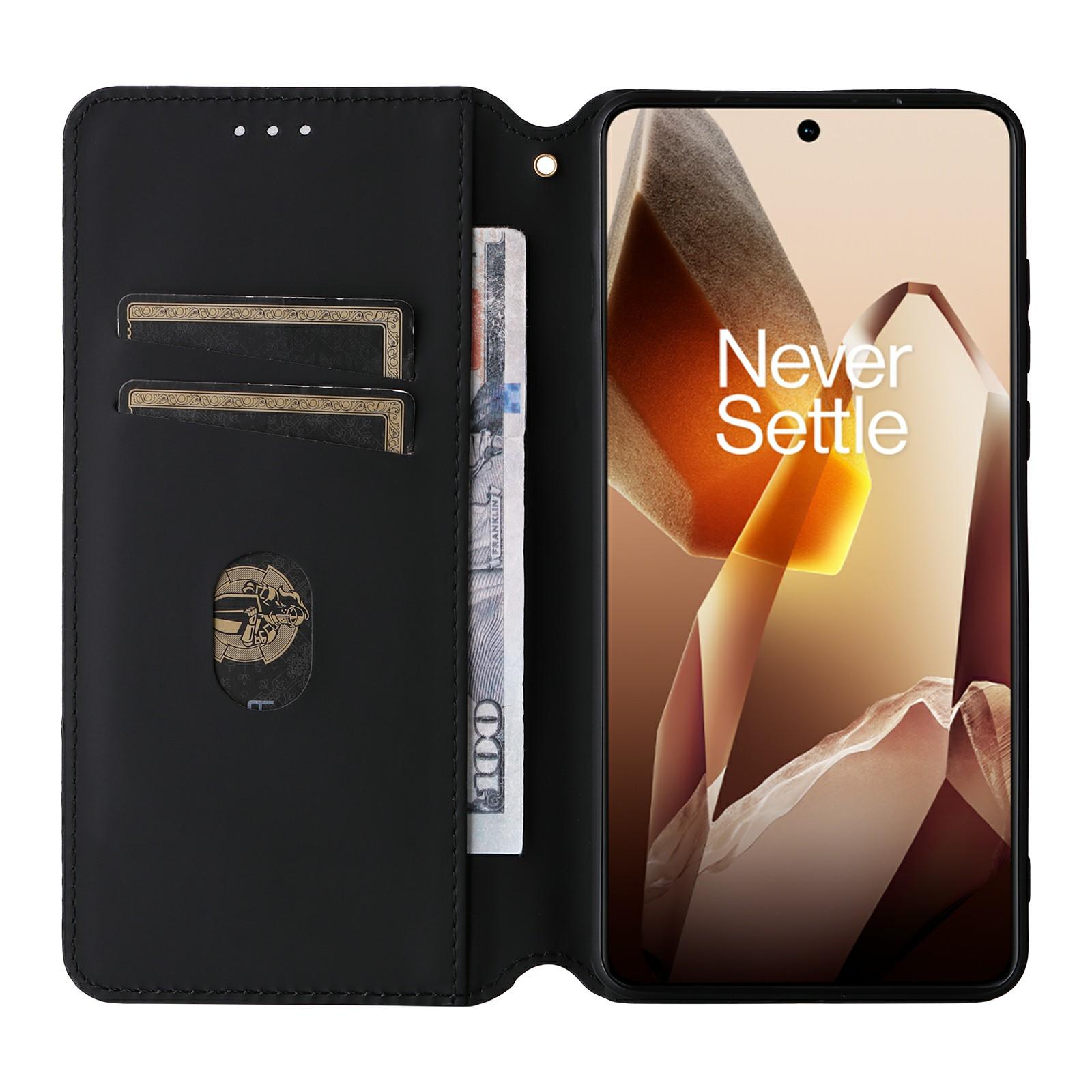 

Для OnePlus 13 Wallet Case Шкіряний чохол для телефону з відбитком ромба Purple