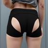 Men Elastic Waist Back Cutout Home Wear Mini Pants Shorts Pajamas