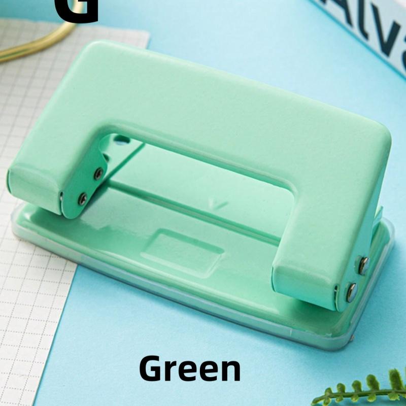 1pc, Solid Color Double Hole Punch, Portable Manual Hole Punch, Suitable For Office Binding Supplies, School Diary Scrapbook