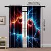 2 Stück    Fenstervorhänge Boxen Flamme Blitz Wettbewerb Vielseitig Langlebig Polyester Ohne Strom Vielseitig Gilt für
