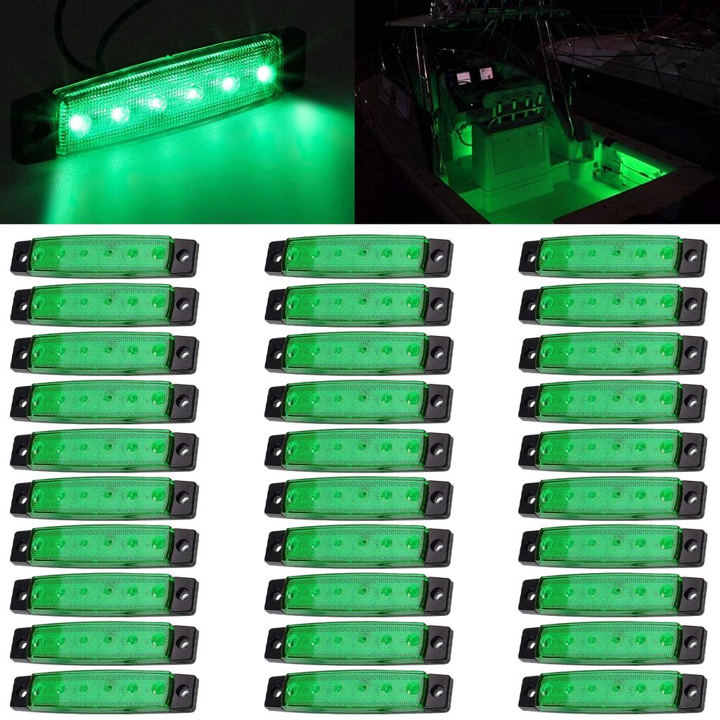 10PCS 12V-24V Led Side Marker Indicator Car Lights Front Rear for Trucks Cab RV Trailer Amber/Red/White/Green/Blue Dome Lights 6