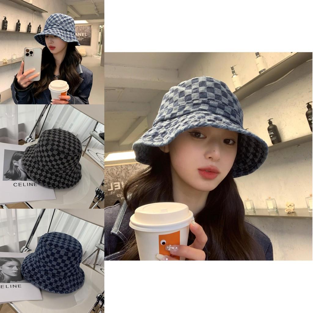 Fit Denim Comfort Fisherman Hat For Women Plaid Pattern And Material Breathable